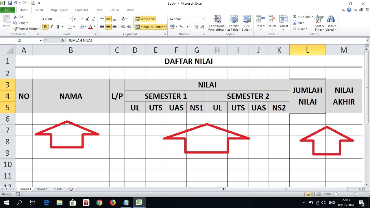 Cara Membuat Tabel di Excel